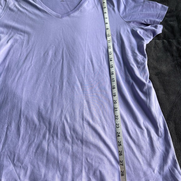 Women Within 1X (22/24) lavender V-Neck Top 100% cotton - Picture 4 of 6